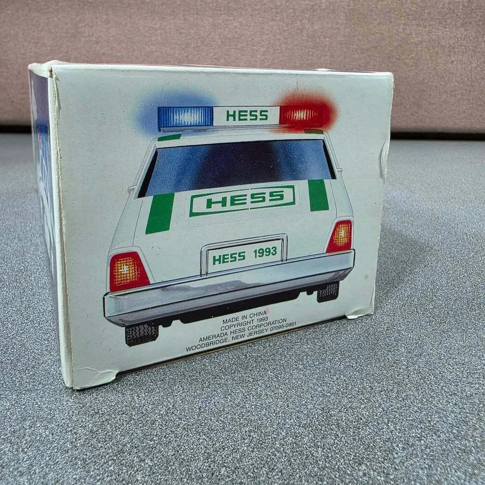 Hess Patrol Car Toy 1993 White Green Excellent Dual Siren Lights Flashers